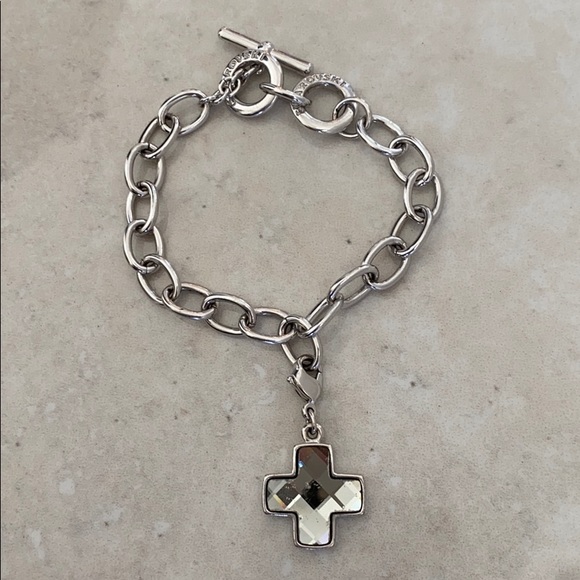 Swarovski Dorinda Silver Charm Bracelet with Cross - Picture 4 of 6